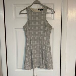 one clothing Gray Plaid Sleeveless Fit & Flare Mini Dress